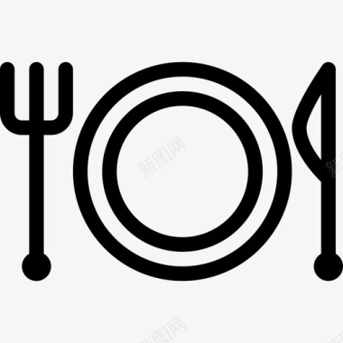 餐厅24号餐厅线性图标图标