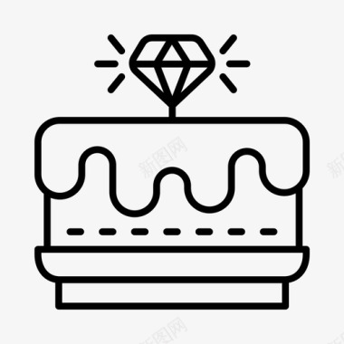 婚礼蛋糕食物爱情图标图标