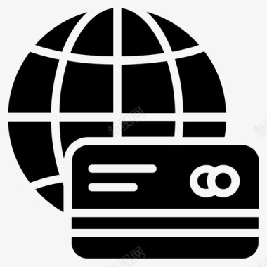 全球交易信用卡全球支付图标图标