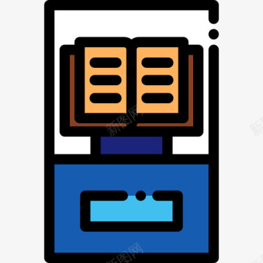 书博物馆10线性颜色图标图标