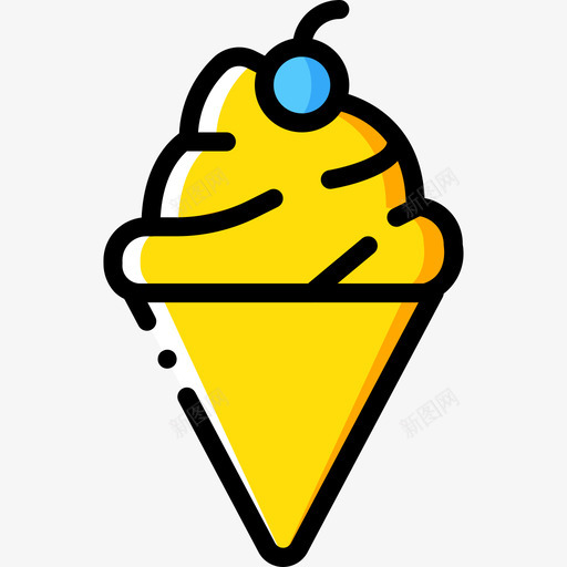 冰淇淋美食7黄色图标svg_新图网 https://ixintu.com 冰淇淋 美食7 黄色