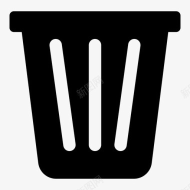 洗衣篮垃圾桶图标图标