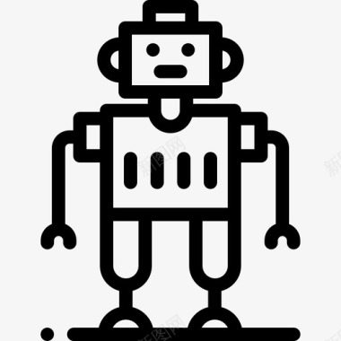 机器人人工智能6线性图标图标