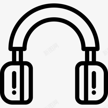 耳机摇滚乐5线性图标图标
