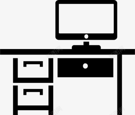 办公桌电脑办公室图标图标