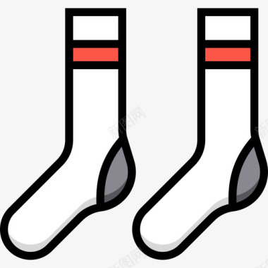 袜子溜冰鞋线颜色图标图标