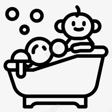 婴儿浴家具保健图标图标