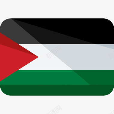 巴勒斯坦国旗6平坦图标图标