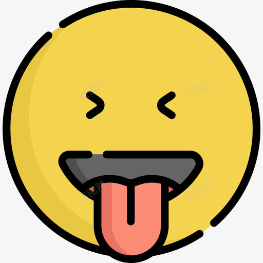 舌头伸出whatsapp笑脸2线性颜色图标svg_新图网 https://ixintu.com whatsapp笑脸2 线性颜色 舌头伸出