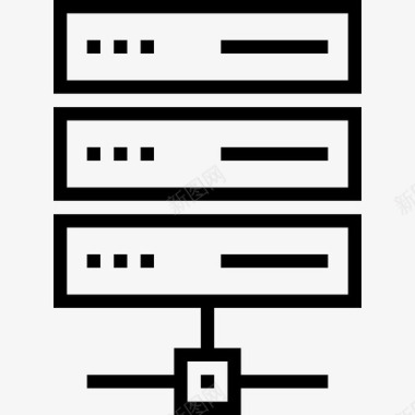 服务器网络和通信2线性图标图标