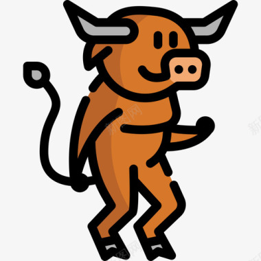 牛头怪奇异人物2线性颜色图标图标