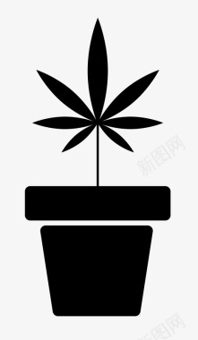 大麻罐大麻种植图标图标