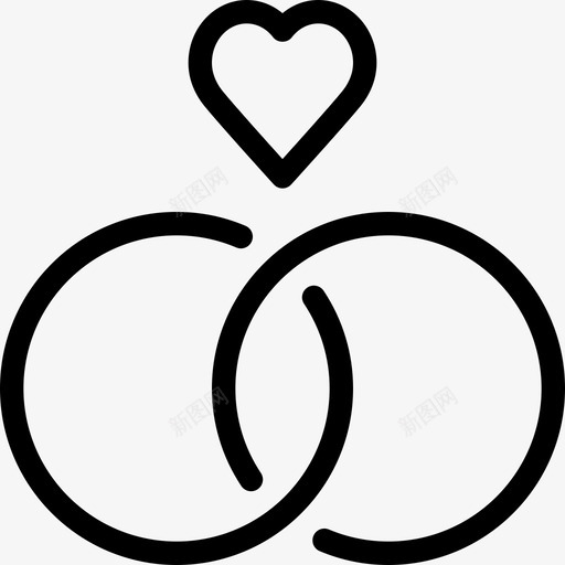 订婚心形戒指图标svg_新图网 https://ixintu.com 婚礼系列图标 形状 心形 戒指 订婚
