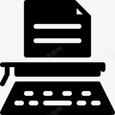 复古4型打字机填充型图标图标