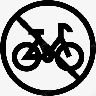 自行车信号禁止3直线图标图标