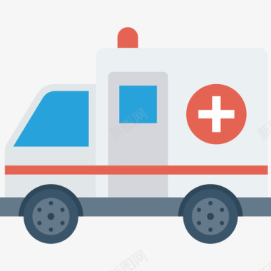 救护车医疗保健公寓图标图标