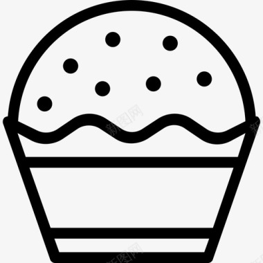 松饼面包店和蛋糕直系图标图标
