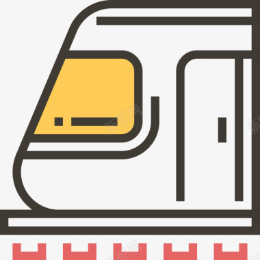 火车城市元素19黄色阴影图标图标