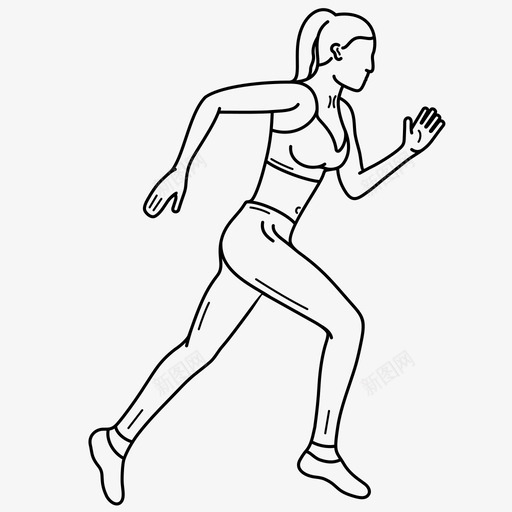 跑步锻炼运动图标svg_新图网 https://ixintu.com 女人 跑步 运动 锻炼