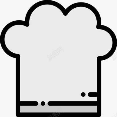 厨师帽面包房12线性颜色图标图标