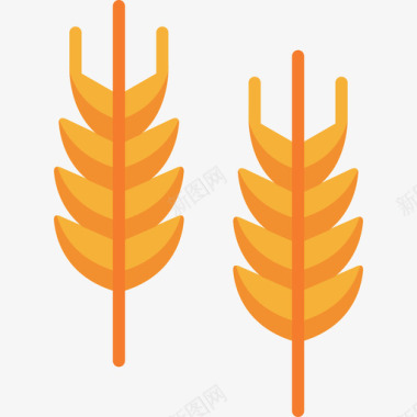 小麦秋季23平坦图标图标