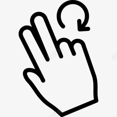 两个手指旋转触摸触摸手势轮廓v2图标图标