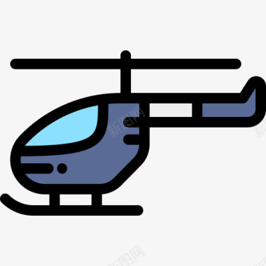 直升机自然灾害8线性颜色图标图标