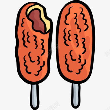 玉米狗快餐13彩色图标图标