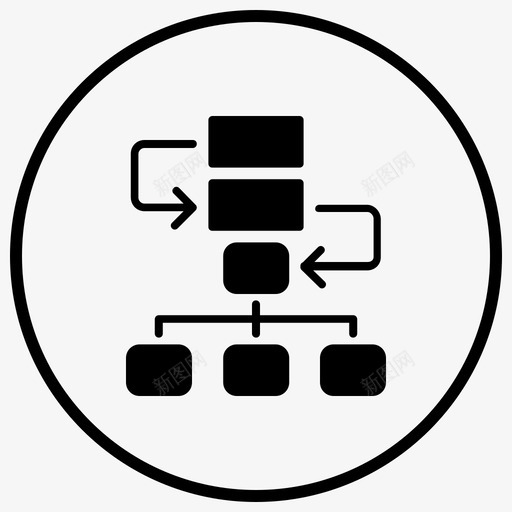 算法流程图计划方案图标svg_新图网 https://ixintu.com 图表黑填充圈 工作流程 流程图 算法 结构 计划方案 计划项目