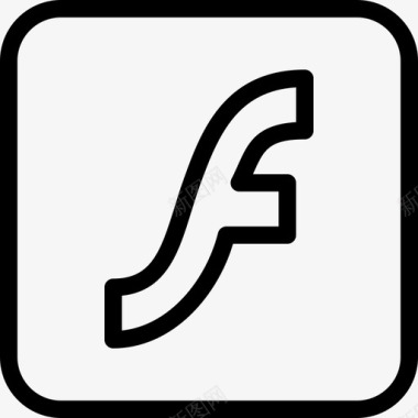 AdobeFlash播放器视频16线性图标图标
