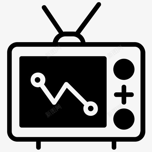 电视天线电视电视机图标svg_新图网 https://ixintu.com 复古电视 天线电视 电视 电视机 美国文化和地标符号