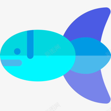 鱼自然13扁平图标图标