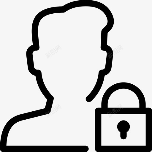 锁定用户登录限制图标svg_新图网 https://ixintu.com 安全 用户操作行图标 登录 锁定用户 限制