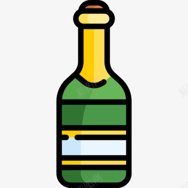 香槟43号婚礼线性颜色图标图标