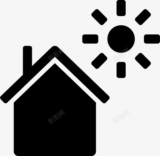 家房子阳光图标svg_新图网 https://ixintu.com 天气 家 房子 房子都满了 阳光