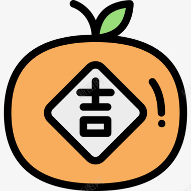 橘子中国10线性颜色图标图标