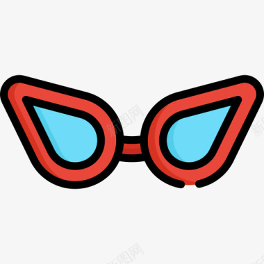 眼镜服装派对8线性颜色图标图标