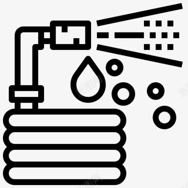 花园软管农业和园艺水图标图标
