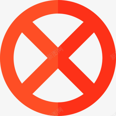 禁止停车信号灯和禁令3平坦图标图标