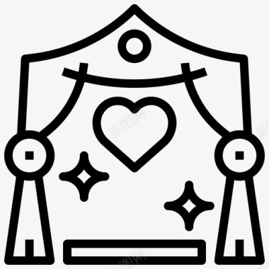 婚礼拱门庆祝爱情和浪漫图标图标