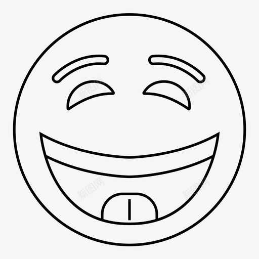 笑脸表情符号快乐图标svg_新图网 https://ixintu.com 快乐 笑脸 舌头 表情符号