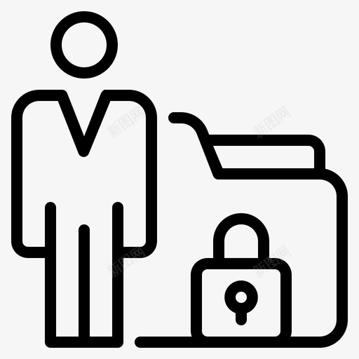 个人信息锁保护图标svg_新图网 https://ixintu.com gdpr线 个人信息 保护 安全 锁