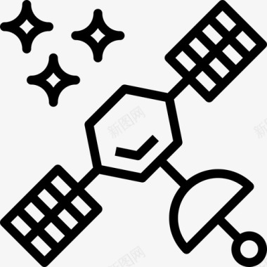 卫星空间44直线图标图标