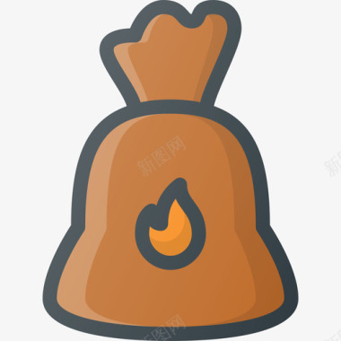 煤烧烤3线性颜色图标图标