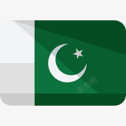 巴基斯坦巴基斯坦国旗6平坦图标高清图片