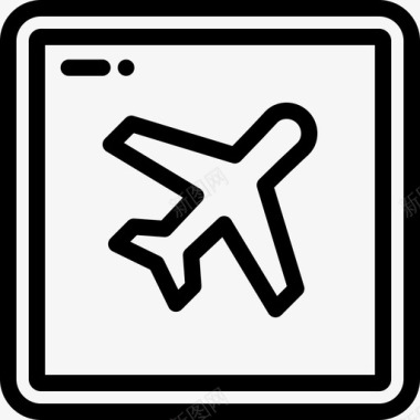 飞行模式航空9直线图标图标