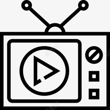 电视多媒体和通信线性图标图标