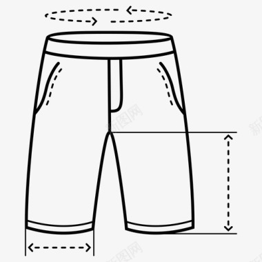 男式跑步短裤尺码尺码图标图标