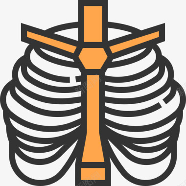 胸部人体器官黄色阴影图标图标