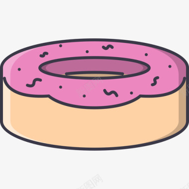 甜甜圈咖啡馆2彩色图标图标